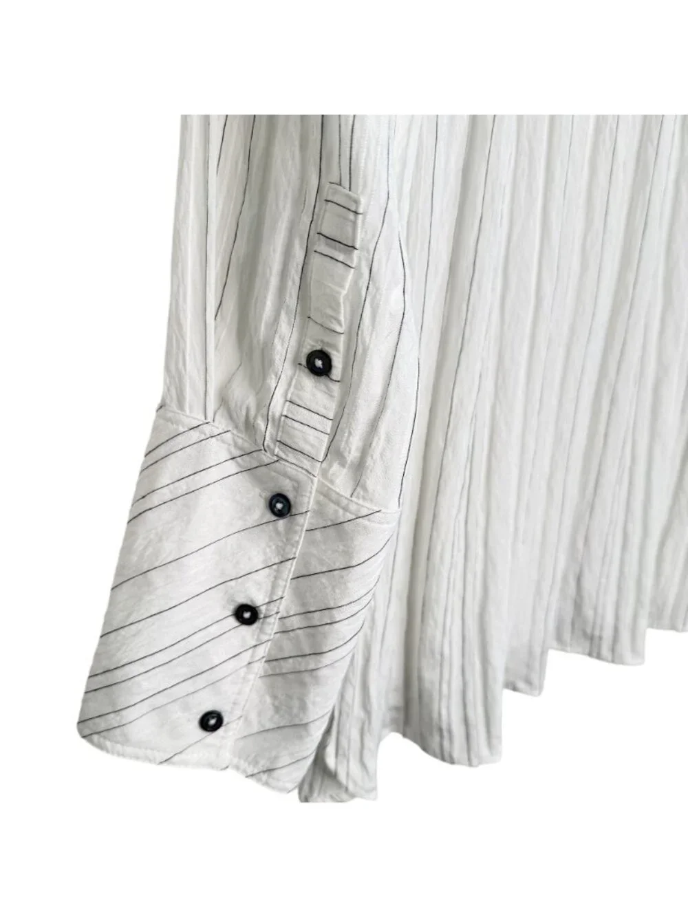 Hana San White Striped Button-Up Shirt, 38 - Picture 6 of 9